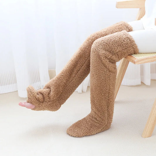 Fluffy Thigh High Cozy Socks