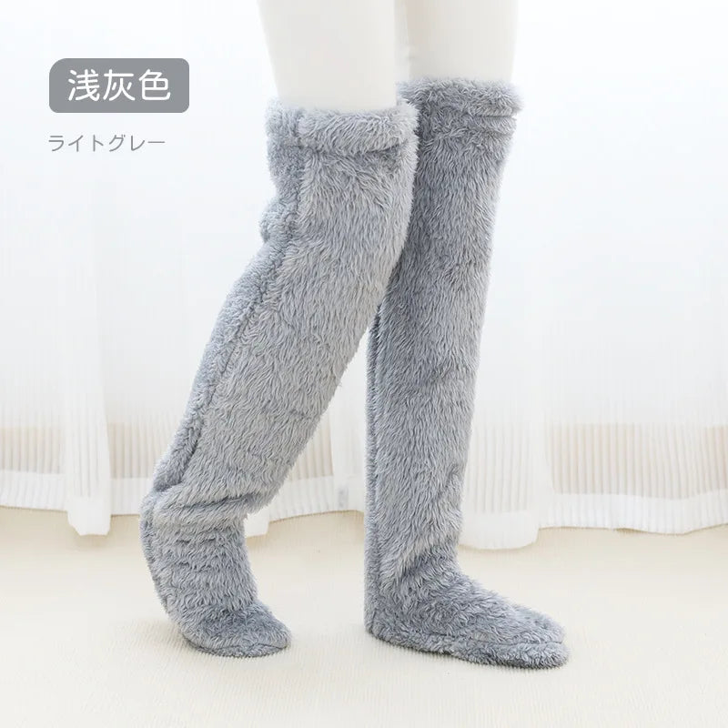 Fluffy Thigh High Cozy Socks